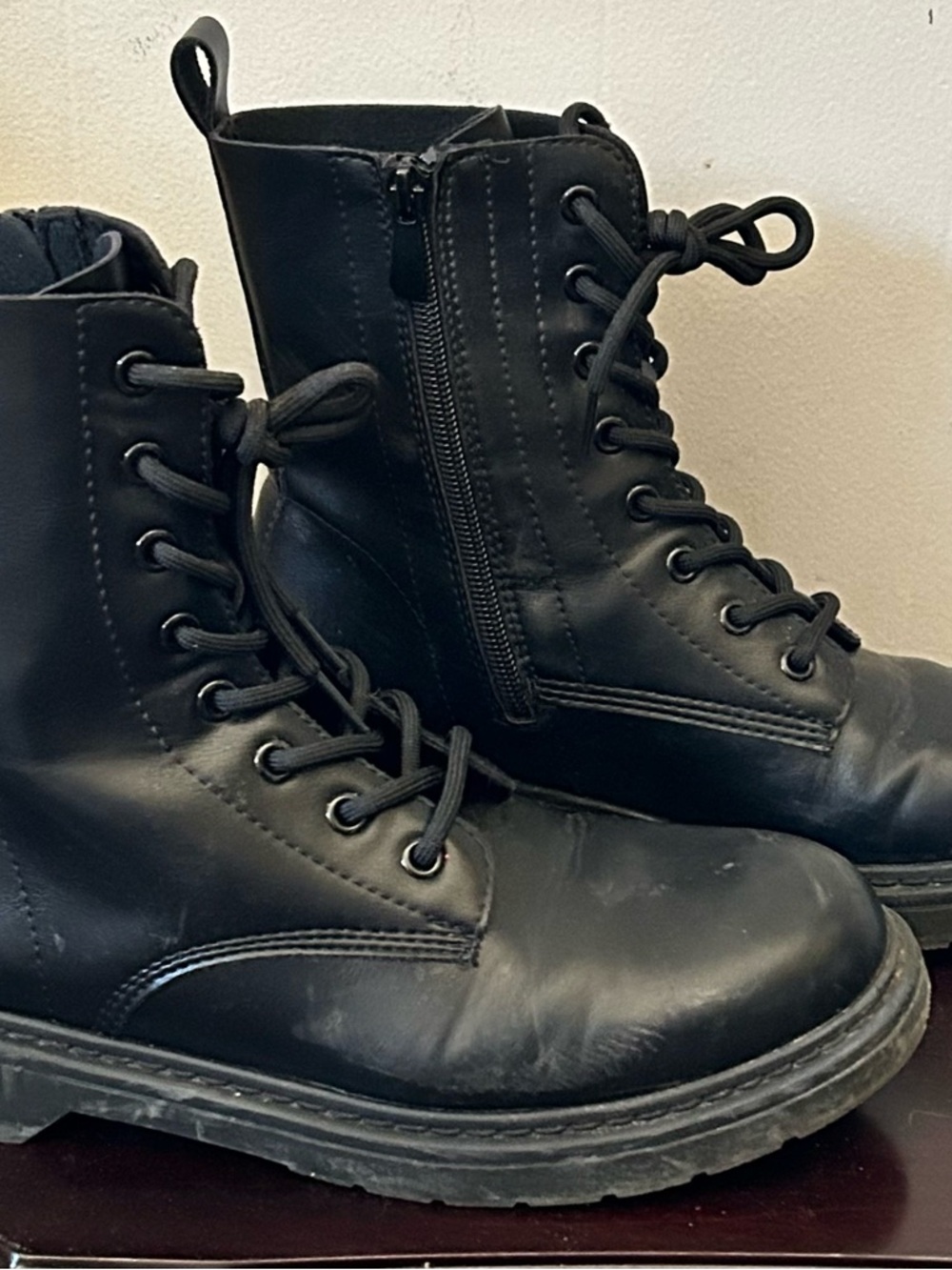 Dream Pairs Black Combat Moto Boots